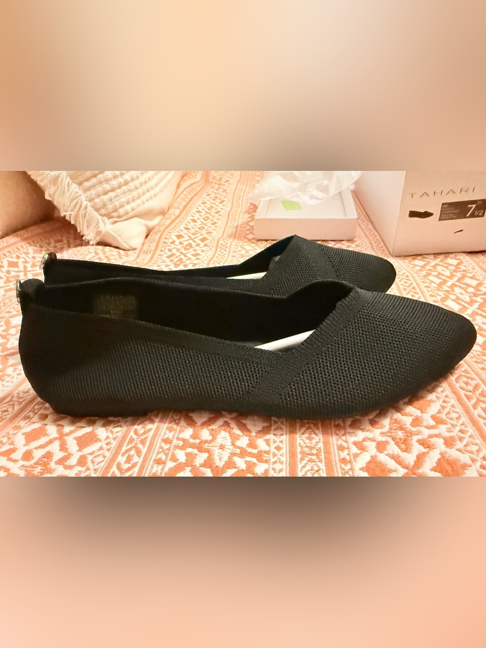 Tahari Black Bali Ballet Flats 7.5 NWT - Picture 7 of 12